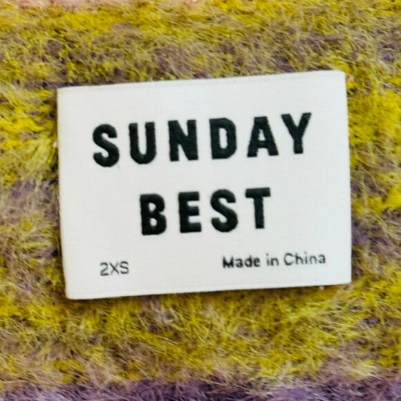 Aritzia Cropped‎ Sweate Sunday Best Reese Cardigan Size 2XS Furry Cozy - Picture 5 of 7